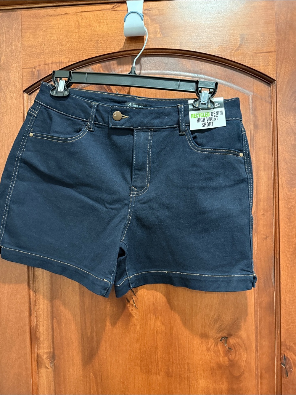 High-Waist Navy Women’s Denim Shorts